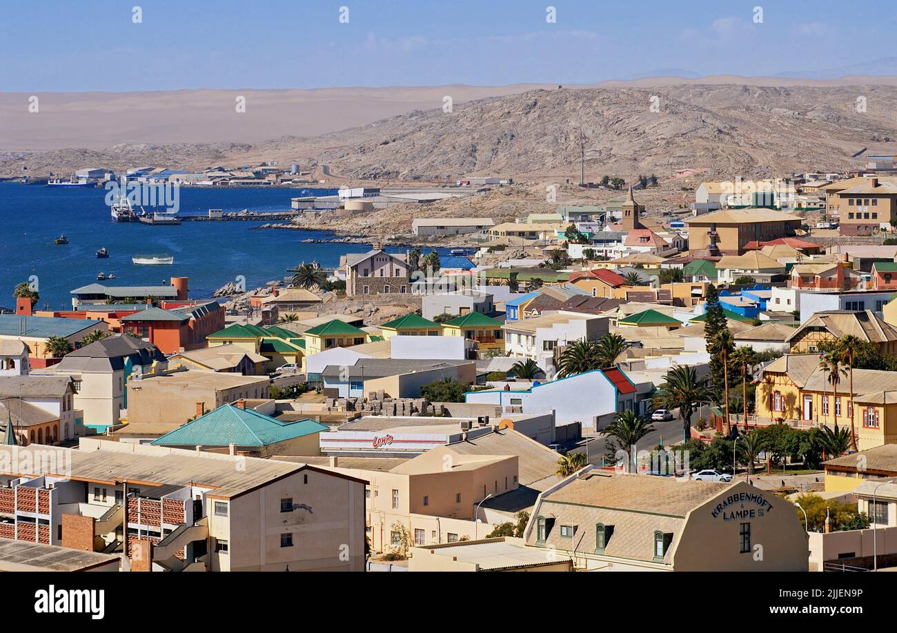 Deutsche historische Hafenstadt Luederitz, Namibia Stockfoto