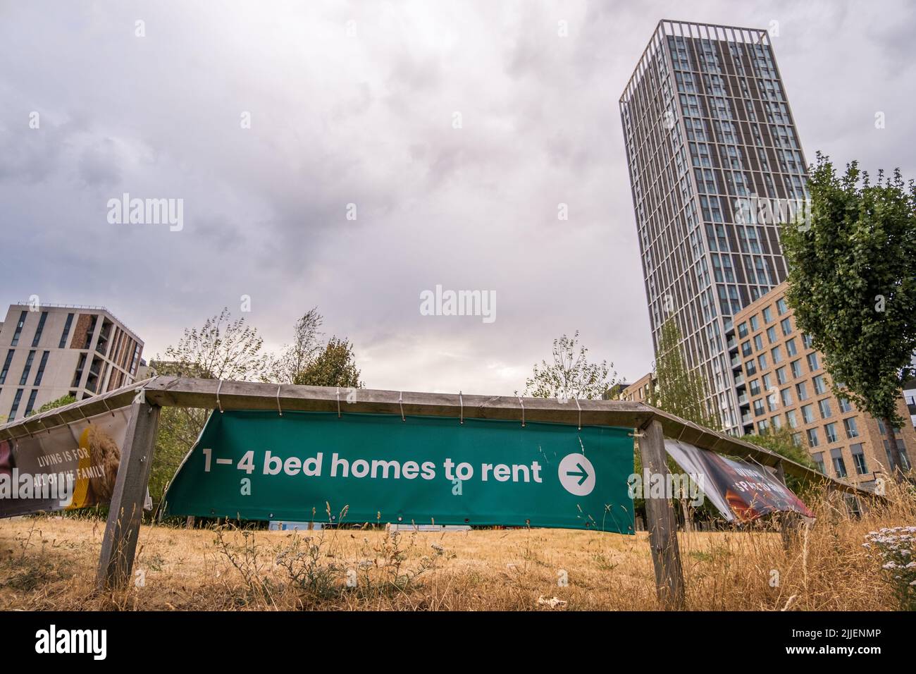 Insignia Point, 30-stöckiger Neubau im East Village, ehemaliges Olympisches Dorf, E2, Stratford, London, Newham, Get Living London. Stockfoto