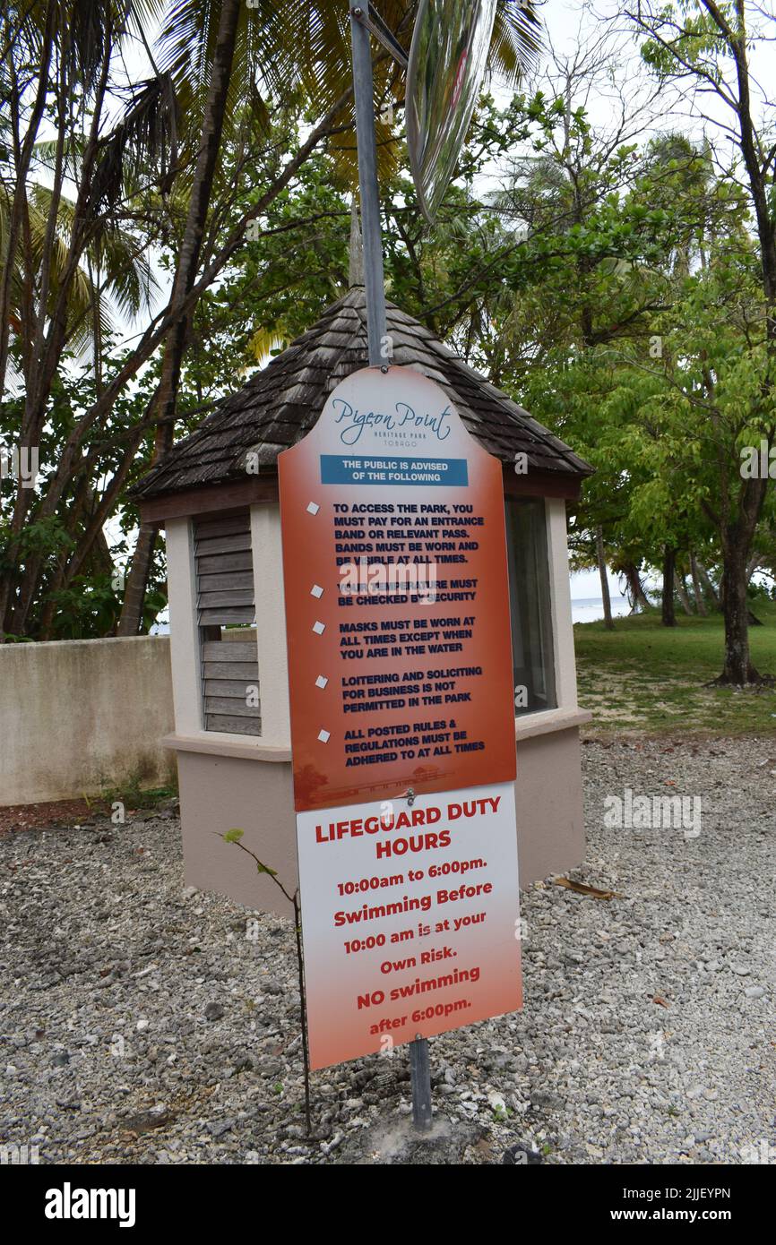 Pigeon Point, Tobago - 12. Juli 2022 - Pigeon Point Heritage Park Stockfoto