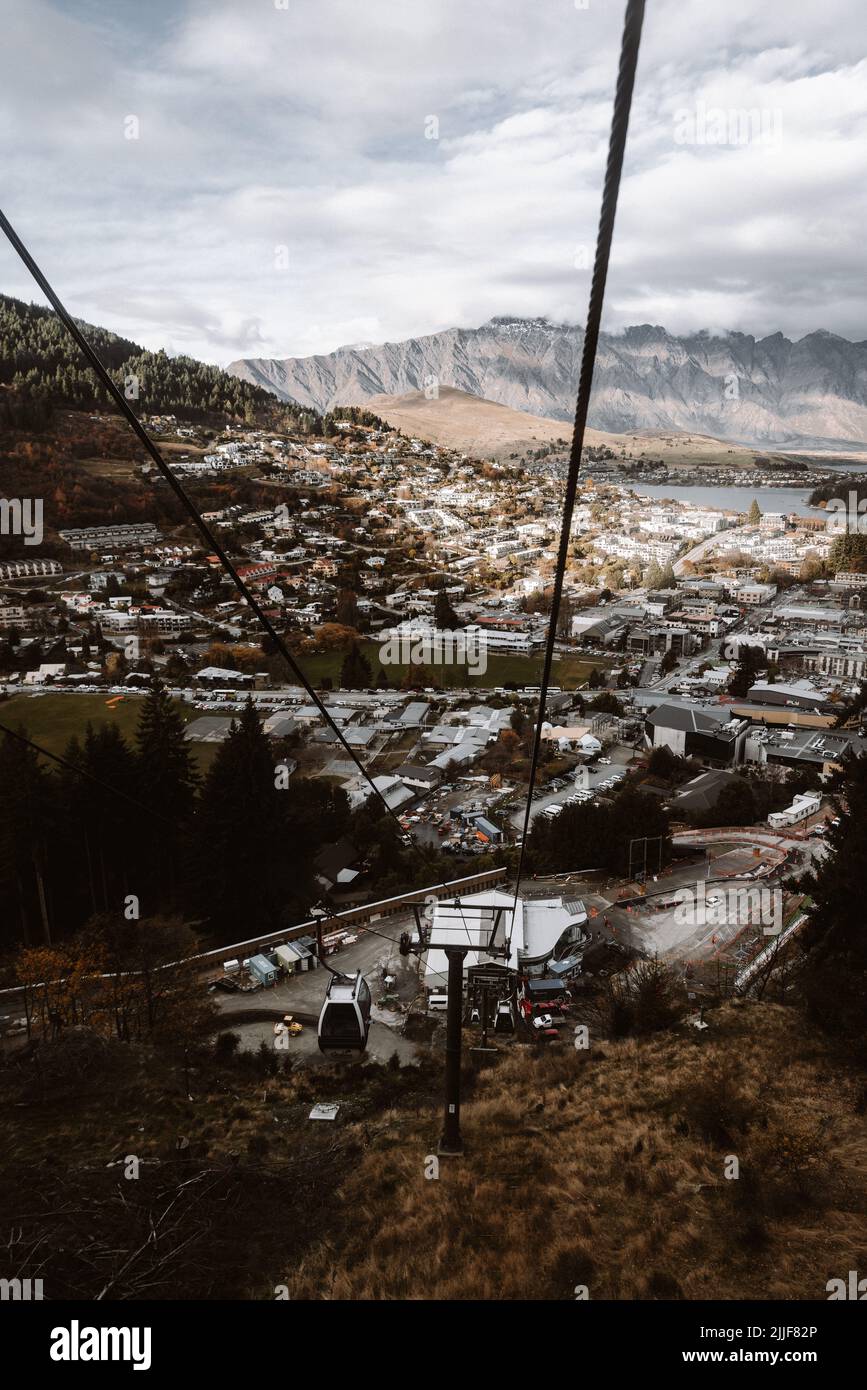 Queenstown Blick von der Skyline Gondola, Neuseeland Stockfoto