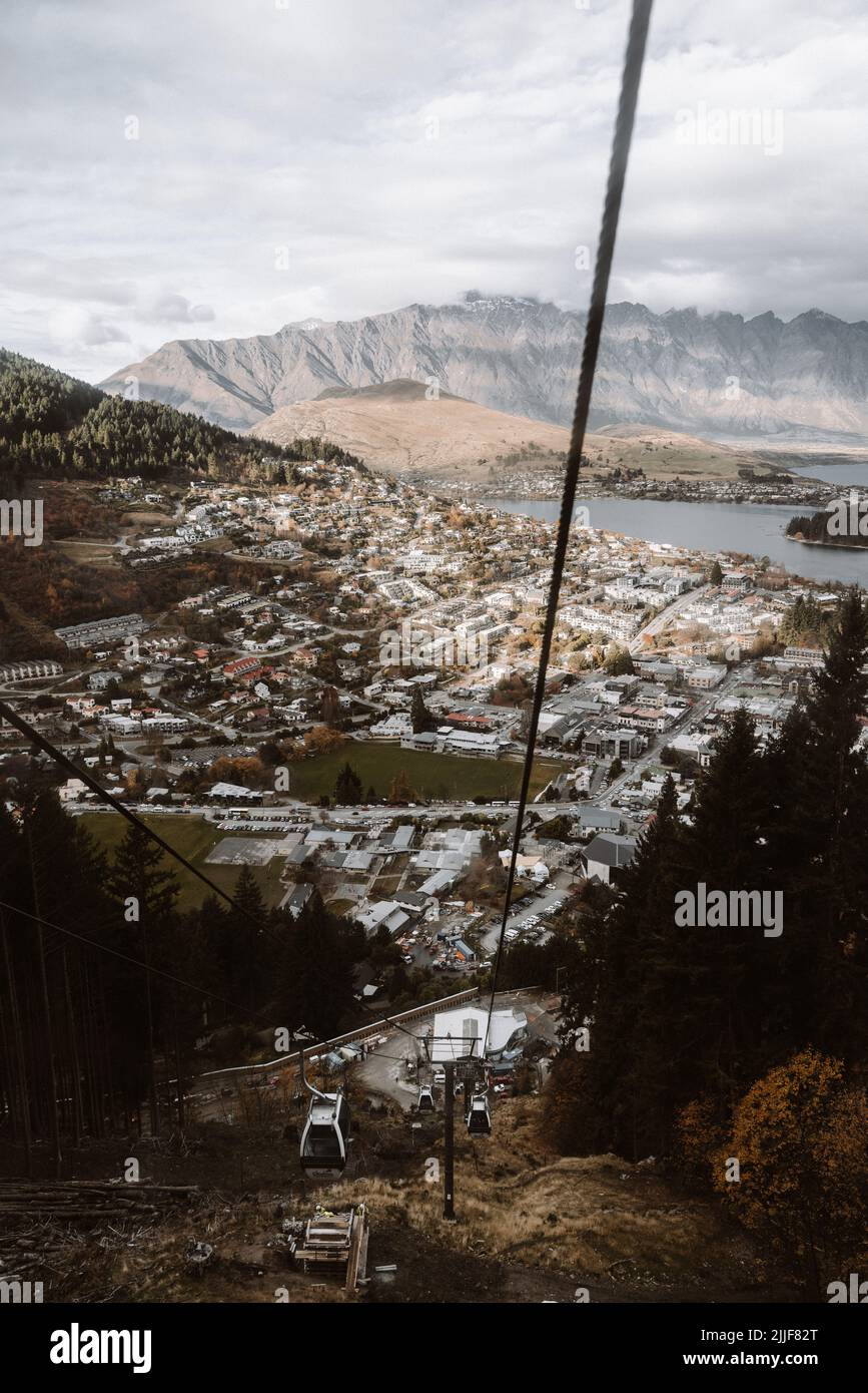 Queenstown Blick von der Skyline Gondola, Neuseeland Stockfoto