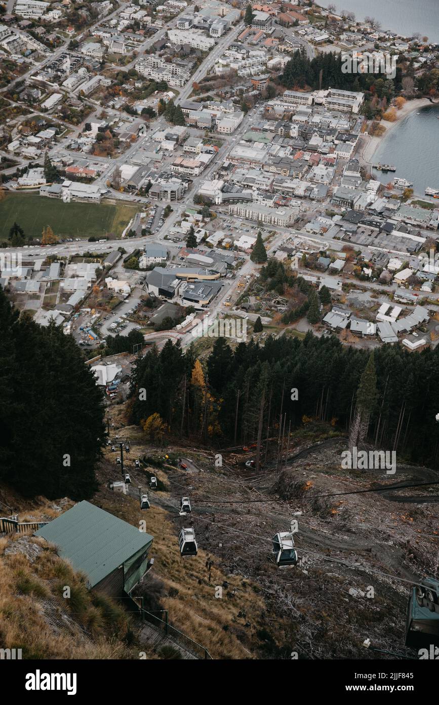 Queenstown Blick von der Skyline Gondola, Neuseeland Stockfoto