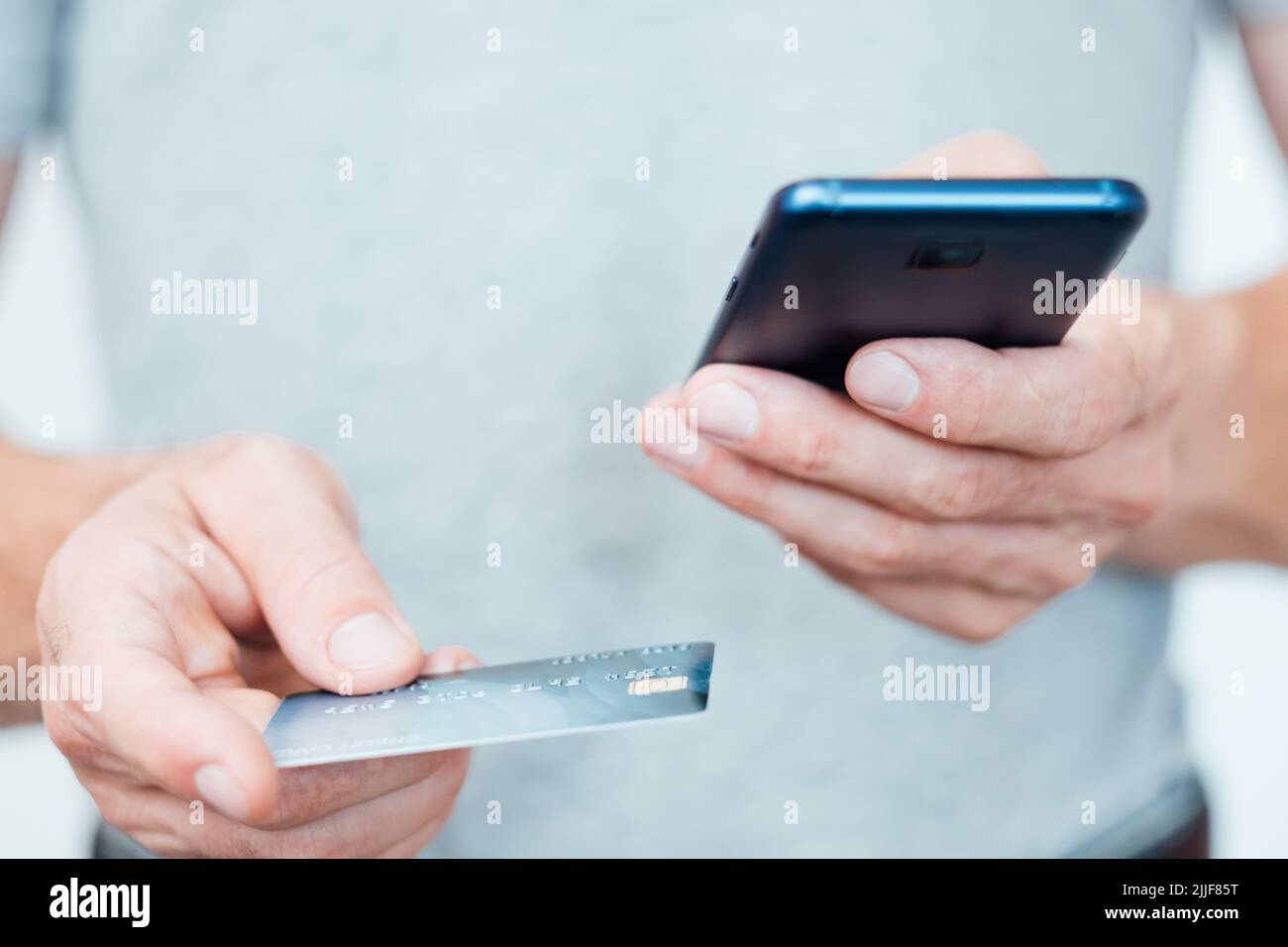 Mobile Geldbörse digitale Zahlung App man-Karte Telefon Stockfoto