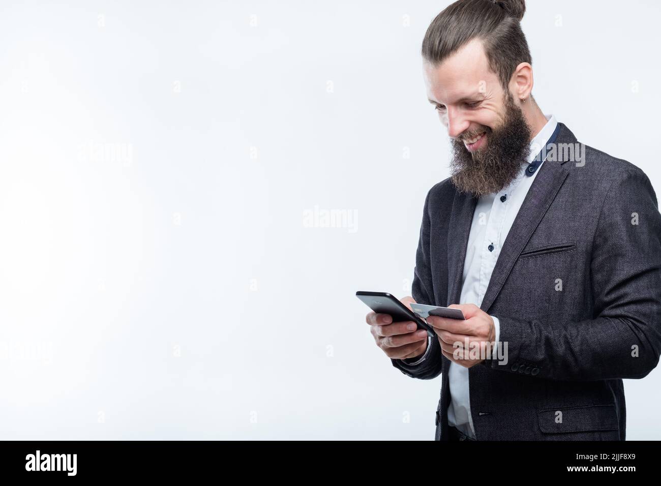 Mobile Geldbörse digitale Zahlung App man-Karte Telefon Stockfoto