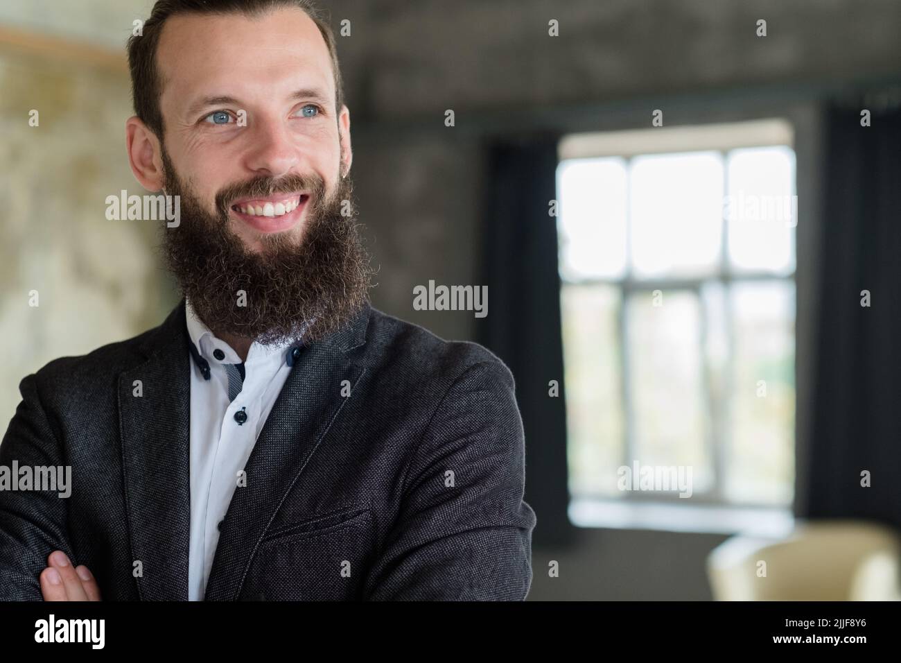 Business Trainer Consultant selbstbewusste Herrenjacke Stockfoto