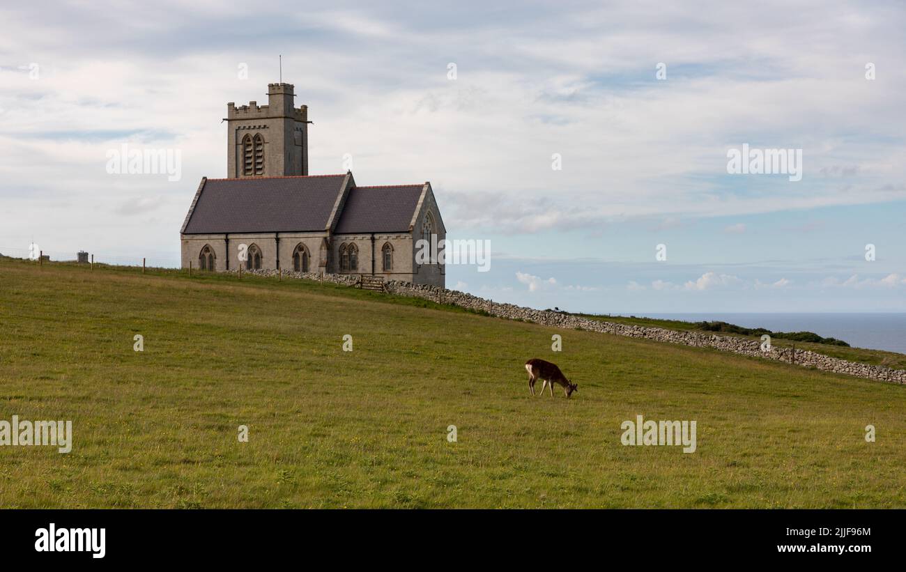 St. Helen's Church, Lundy, Großbritannien Stockfoto