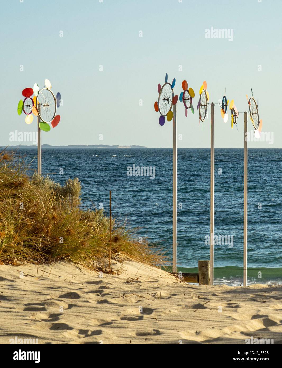 Skulptur bei Bathers 2022 Skulptur Whirlitunias des Bildhauers Richard Hammer Fremantle Western Australia Stockfoto