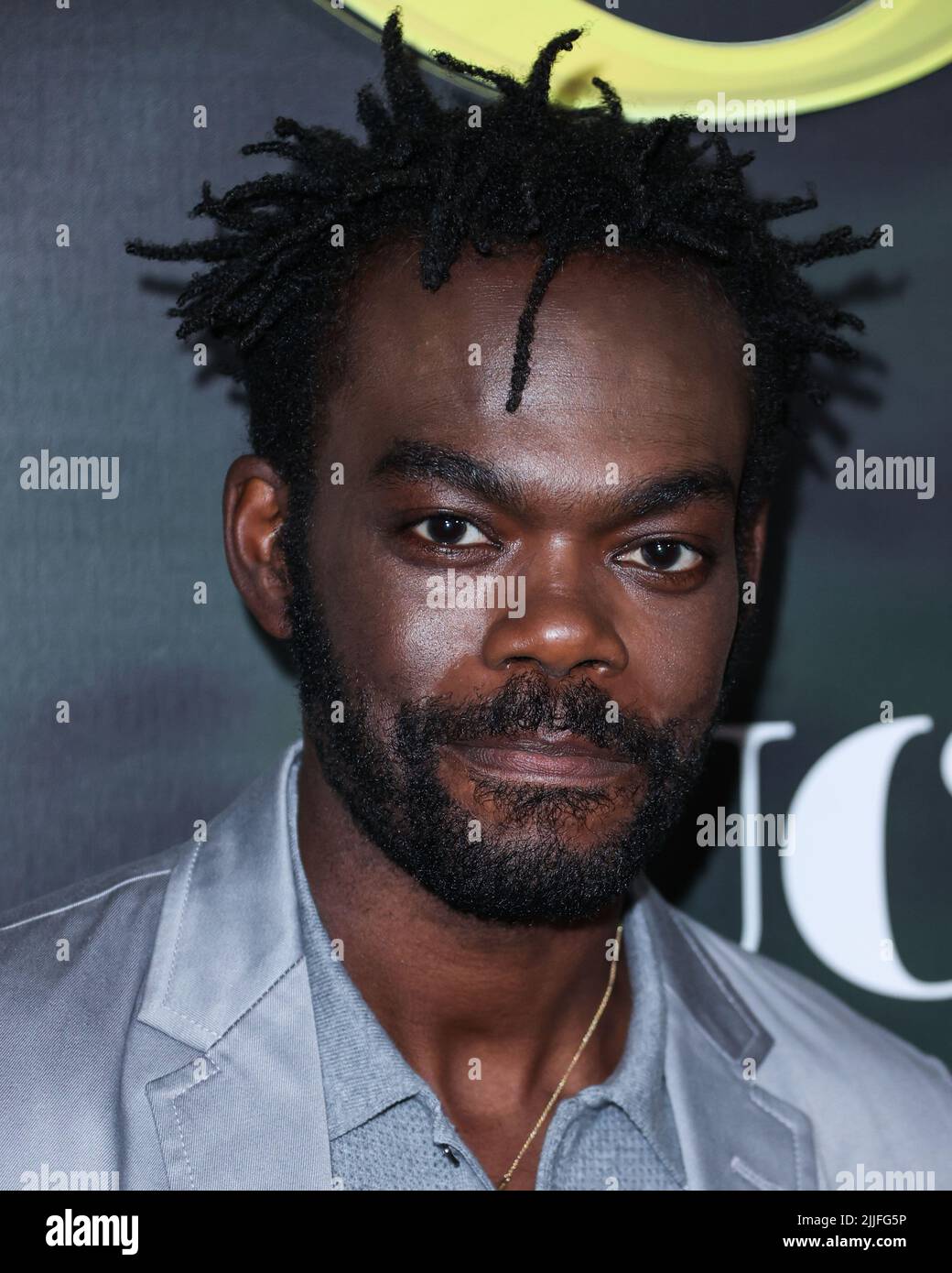 Hollywood, Usa. 25.. Juli 2022. HOLLYWOOD, LOS ANGELES, KALIFORNIEN, USA - 25. JULI: Der amerikanische Schauspieler William Jackson Harper kommt bei der Premiere von Los Angeles für die Originalserie „The Resort“ von Pfacock, UCP und Entertainment Weekly, die am 25. Juli 2022 im Hollywood Roosevelt Hotel in Hollywood, Los Angeles, Kalifornien, USA, stattfand. (Foto von Xavier Collin/Image Press Agency) Quelle: Image Press Agency/Alamy Live News Stockfoto