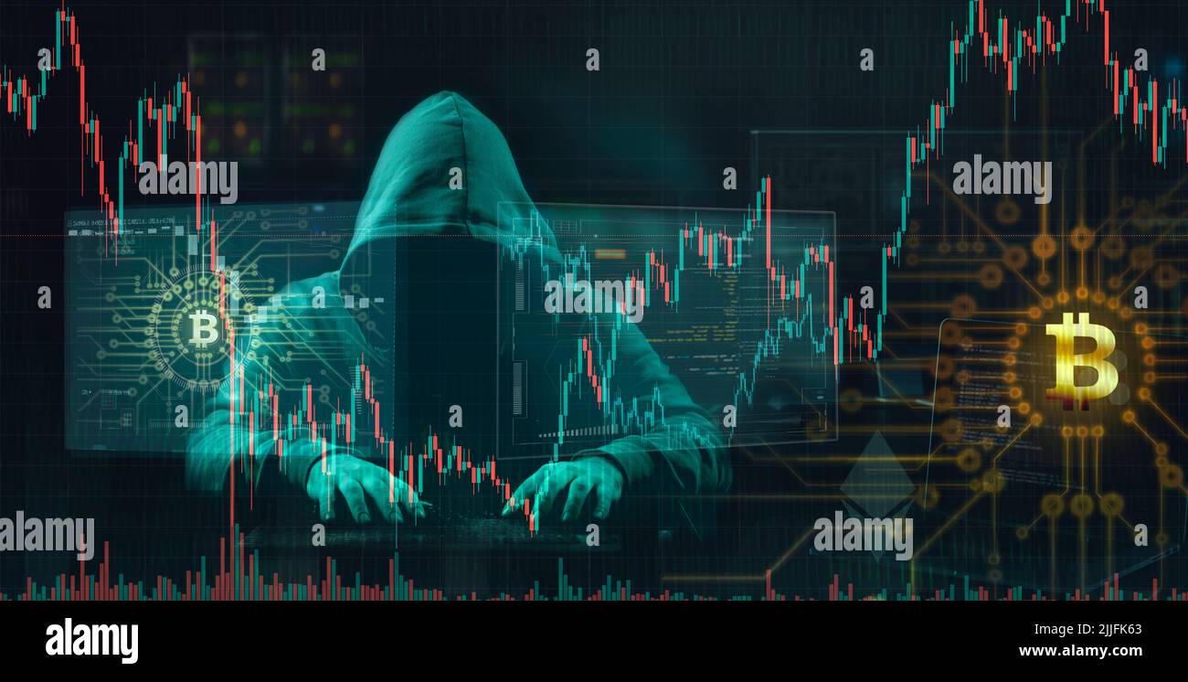 Krypto-Diebstahl Cyberangriff Ransomware Stockfoto