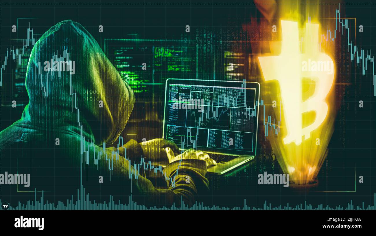 Krypto-Diebstahl Cyberangriff Ransomware Stockfoto