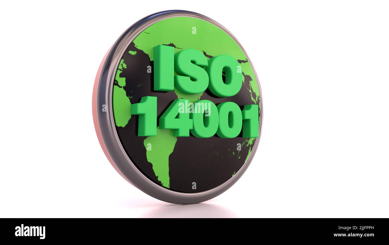 ISO 14001 3d-Text rendern Stockfoto