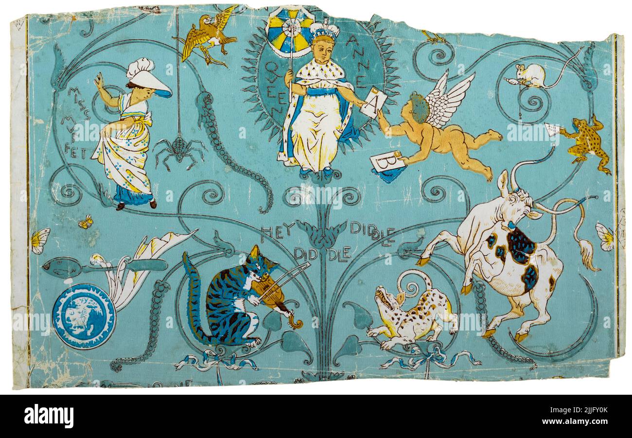 Walter Crane, Kinderreime (Fragment), Tapetenmuster, 1876 Stockfoto