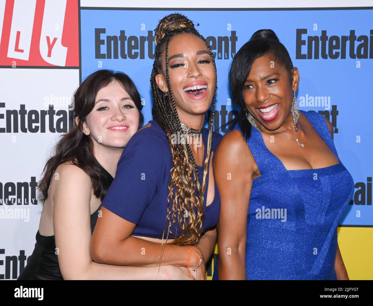 23. Juli 2022 - San Diego, Kalifornien - Noel Wells, Tawny Newsome und Dawnn Lewis. Entertainment Weekly Comic-Con Bash 2022. (Bild: © Billy Bennight/AdMedia über ZUMA Press Wire) Stockfoto