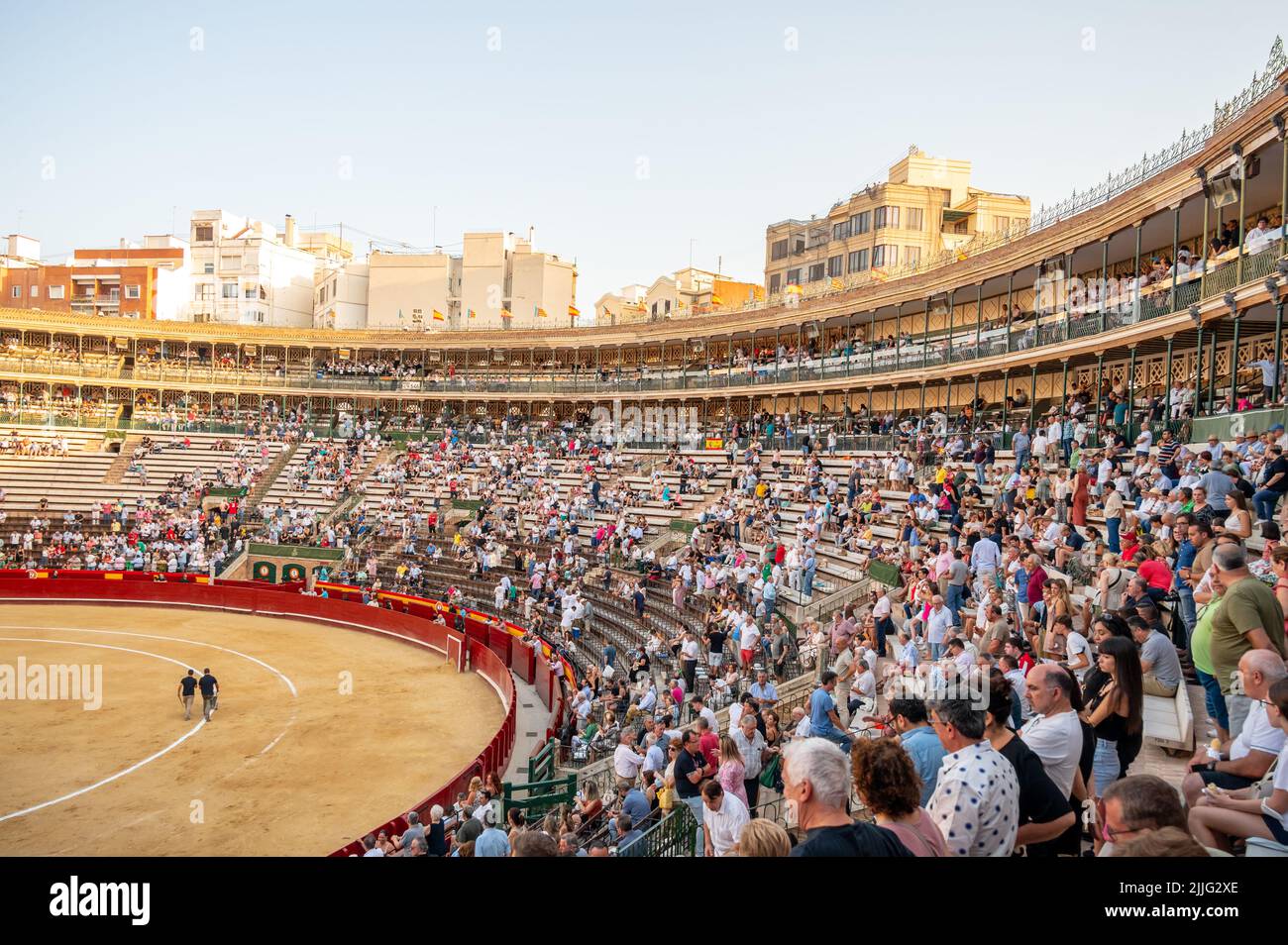 Valencia, Spanien - 16. Juli 2022: Stierkampf während des Sommerfestivals auf dem stierkampfarena in der Stadt Stockfoto