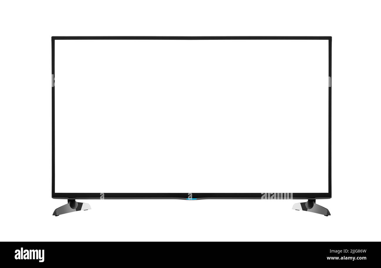 Moderner, leerer Flachbildfernseher isoliert. Stockfoto