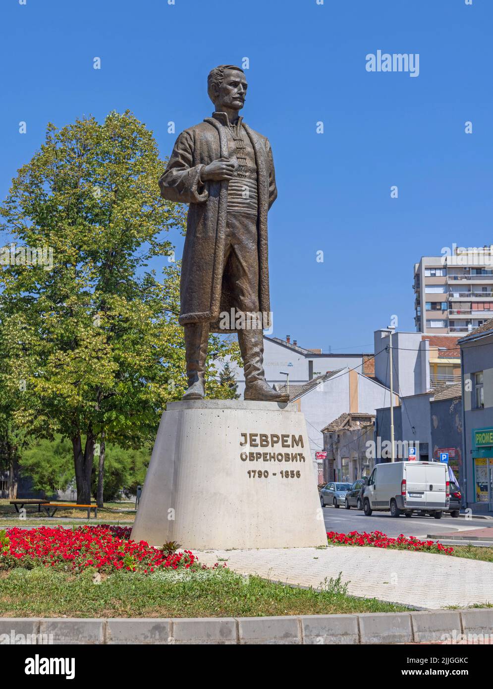 Sabac, Serbien 22. Juli 2022 Bronzestatue des Jevrem Obrenovic