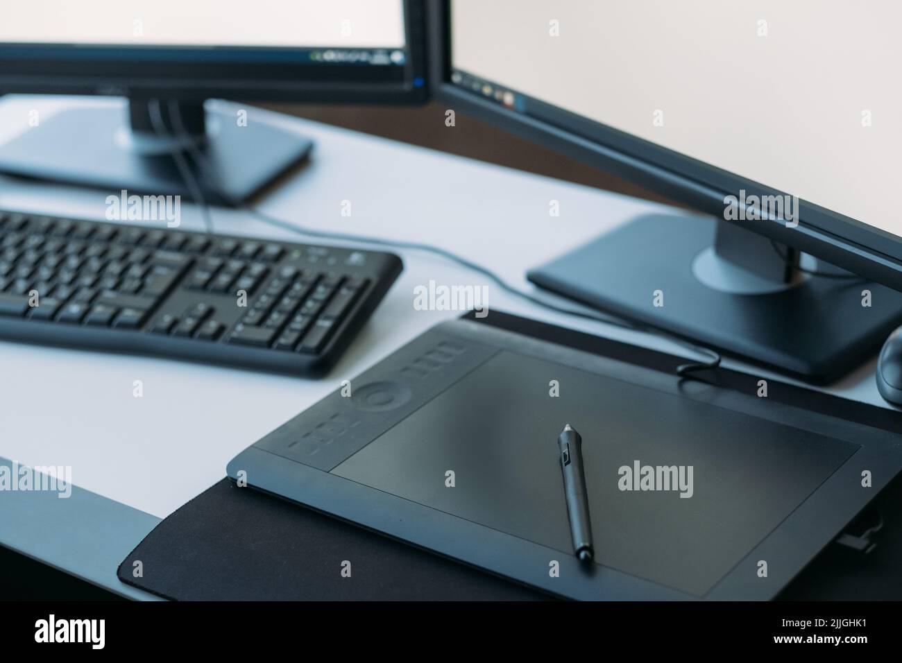 Web Graphic Design 3D Künstler Arbeitsplatz Tablet Stockfoto