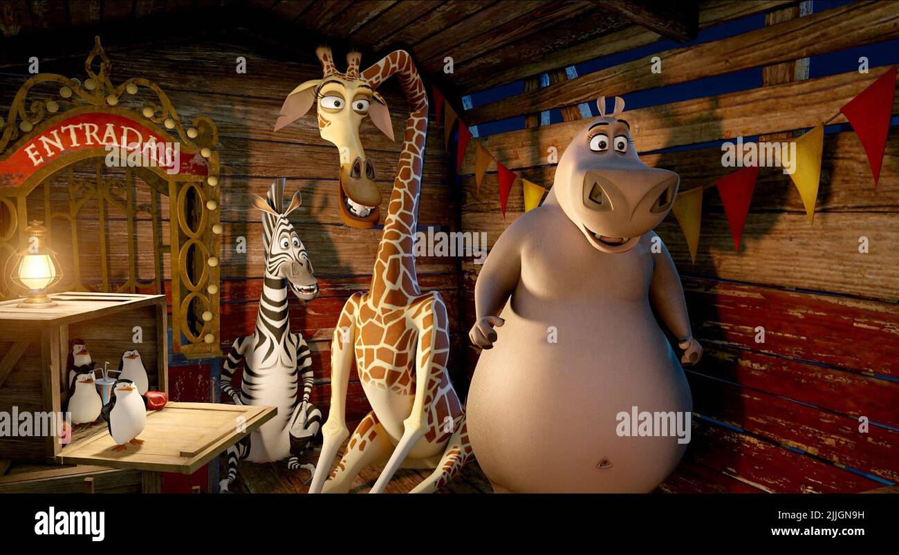 MARTY, MELMAN, GLORIA, Madagaskar 3:'s Most Wanted, 2012 EUROPA Stockfoto