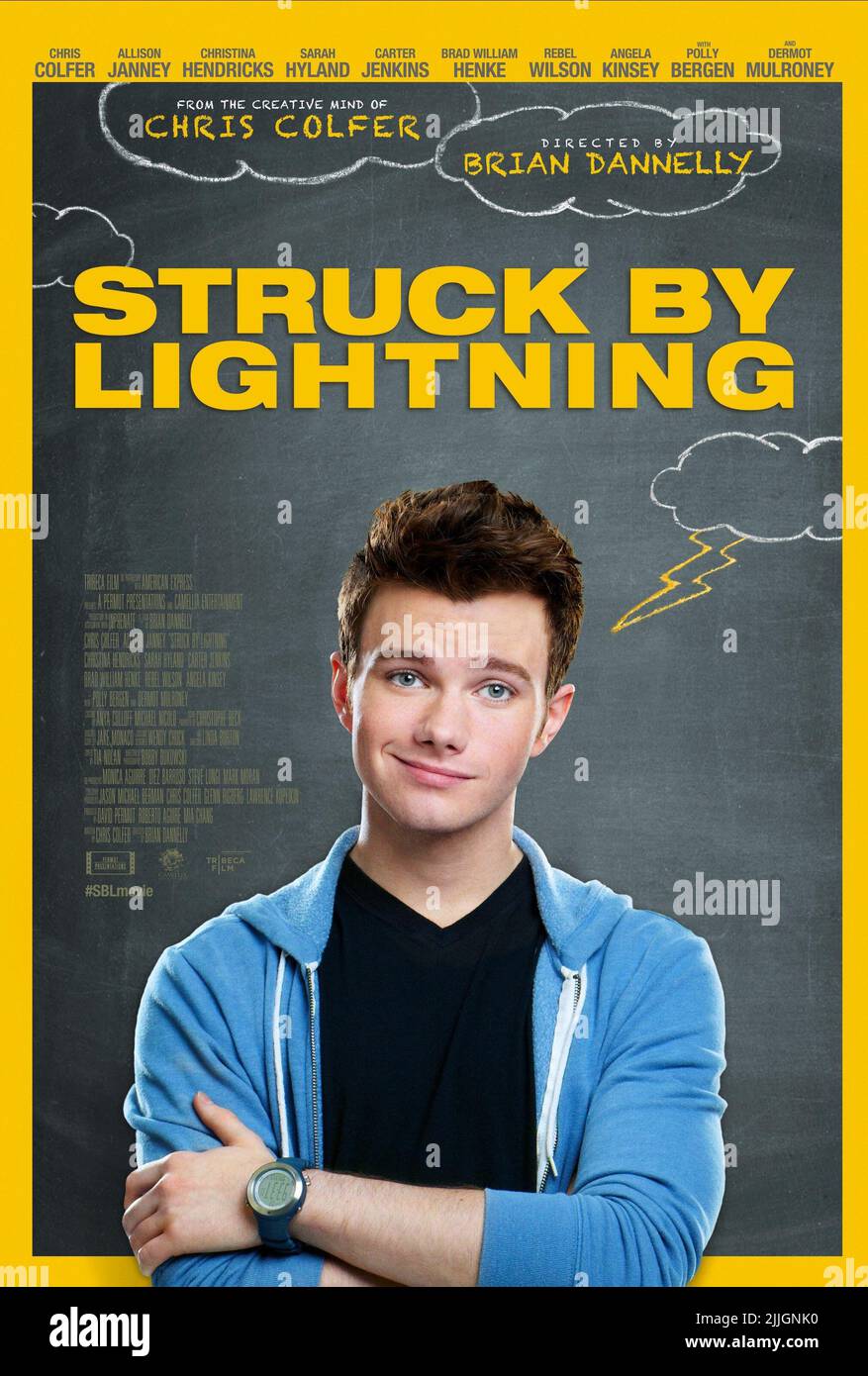 CHRIS COLFER POSTER, VOM BLITZ GETROFFEN, 2012 Stockfoto
