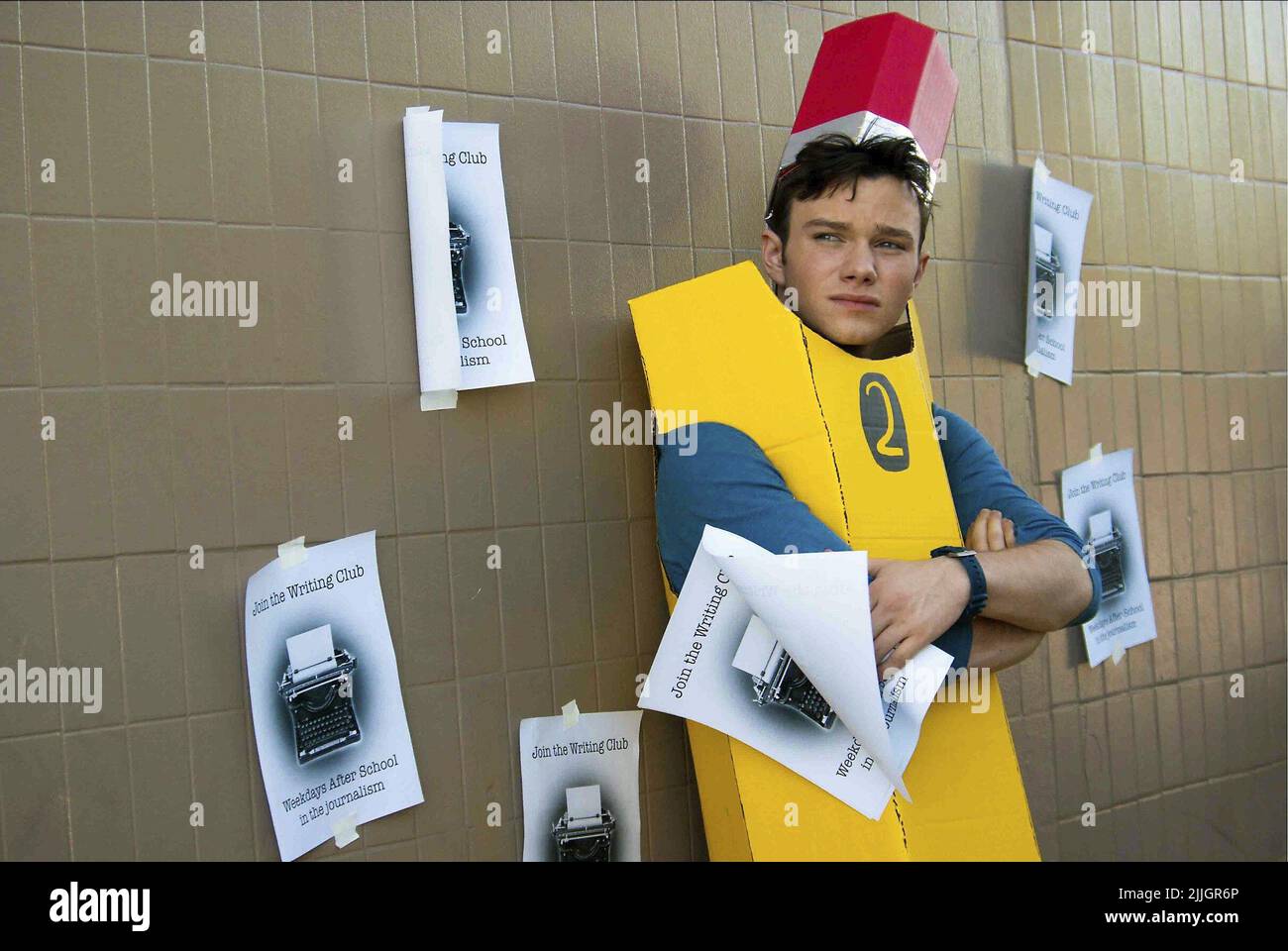 CHRIS COLFER, VOM BLITZ GETROFFEN, 2012 Stockfoto