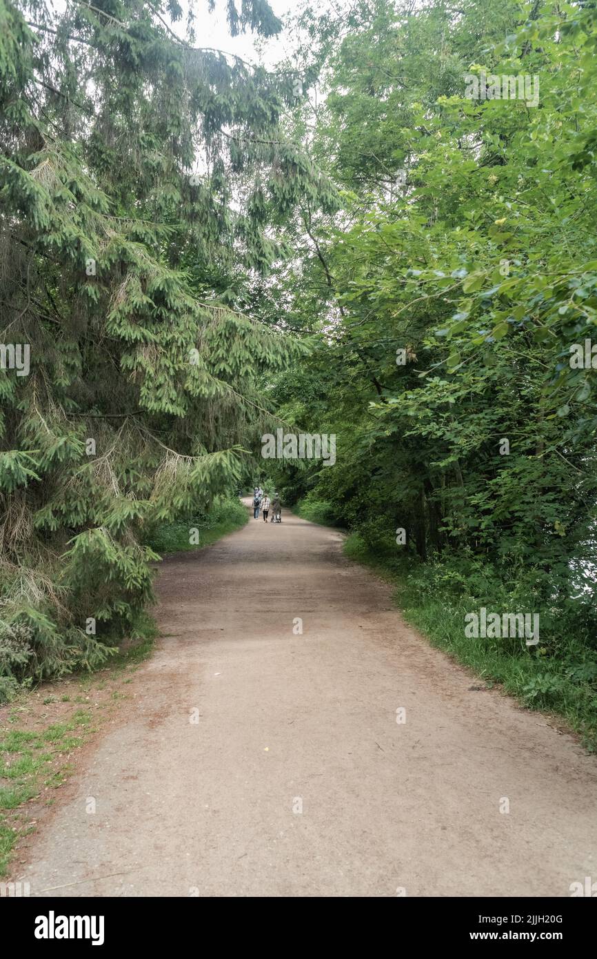 Staffordshire Lakeside Pathway sonnige Tageslandschaft, Stoke-on-Trent, Großbritannien Stockfoto