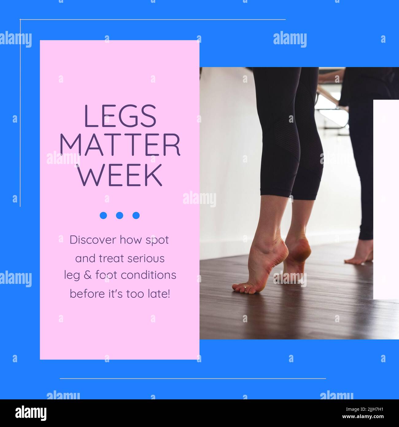 Komposition von Beinen Matter Week Text mit diversen Balletttänzern Stockfoto