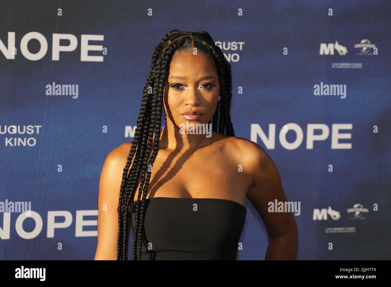 Berlin, Deutschland. 26.. Juli 2022. Schauspielerin Keke Palmer kommt zur deutschen Premiere des Spielfilms 'Nope' im Zoo-Palast. Der Film wird am 11. August 2022 in Deutschland eröffnet. Quelle: Jörg Carstensen/dpa/Alamy Live News Stockfoto