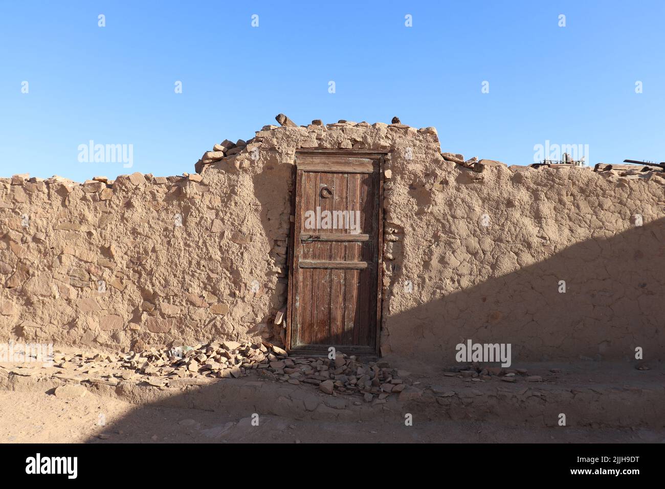 Schöne nubische Häuser in Heissa Island, Assuan, Ägypten Stockfoto