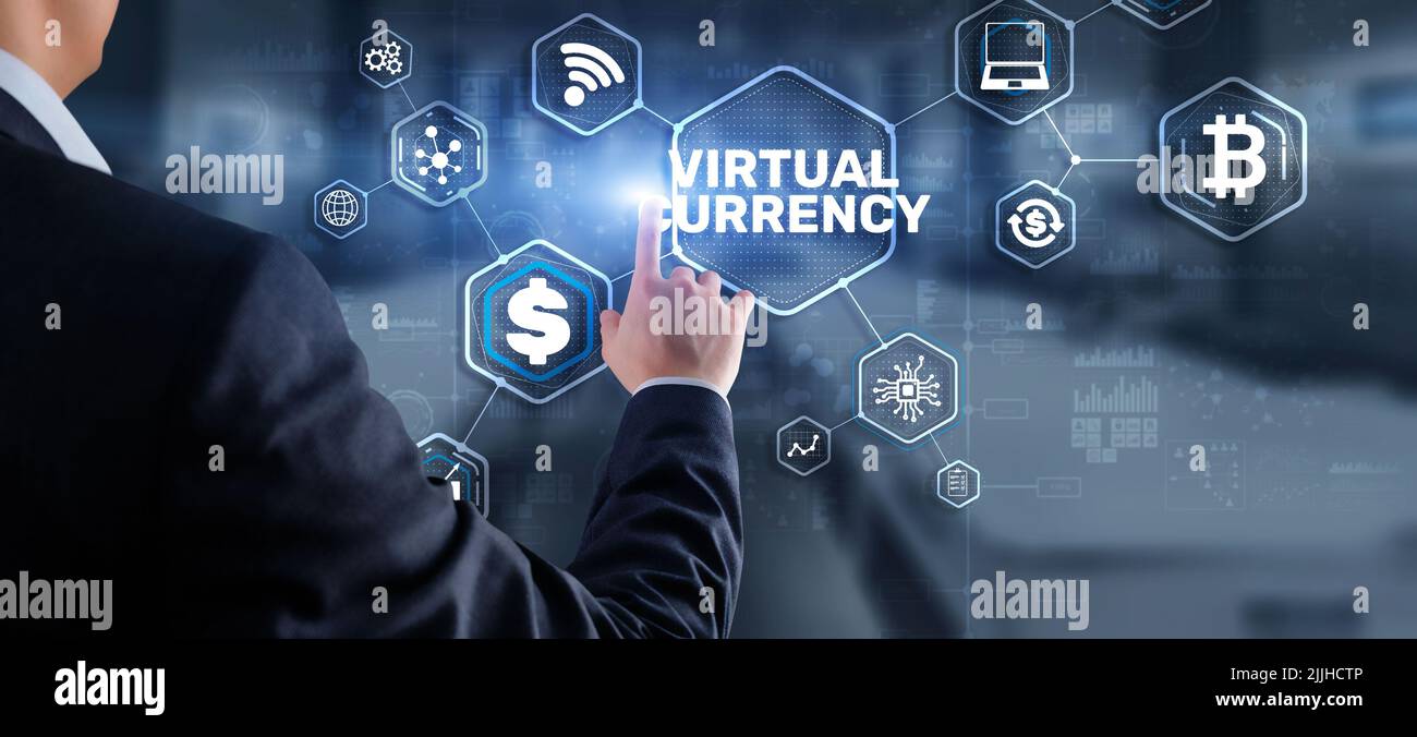 Investitionskonzept der virtuellen Devisenbörse. Hintergrund Finanztechnologie Stockfoto