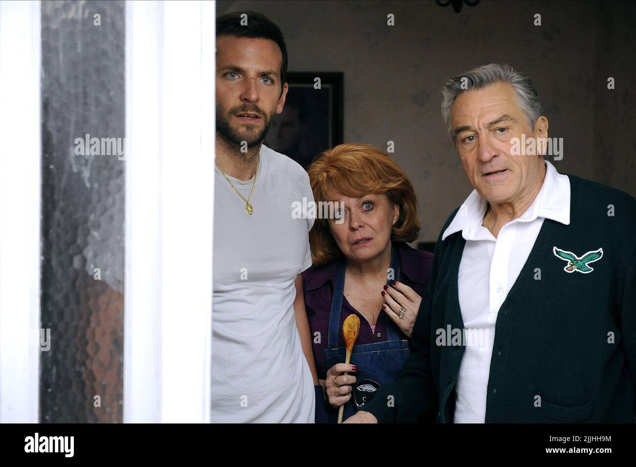 BRADLEY COOPER, JACKI WEAVER, ROBERT DE NIRO, SILBERSTREIFEN PLAYBOOK, 2012 Stockfoto