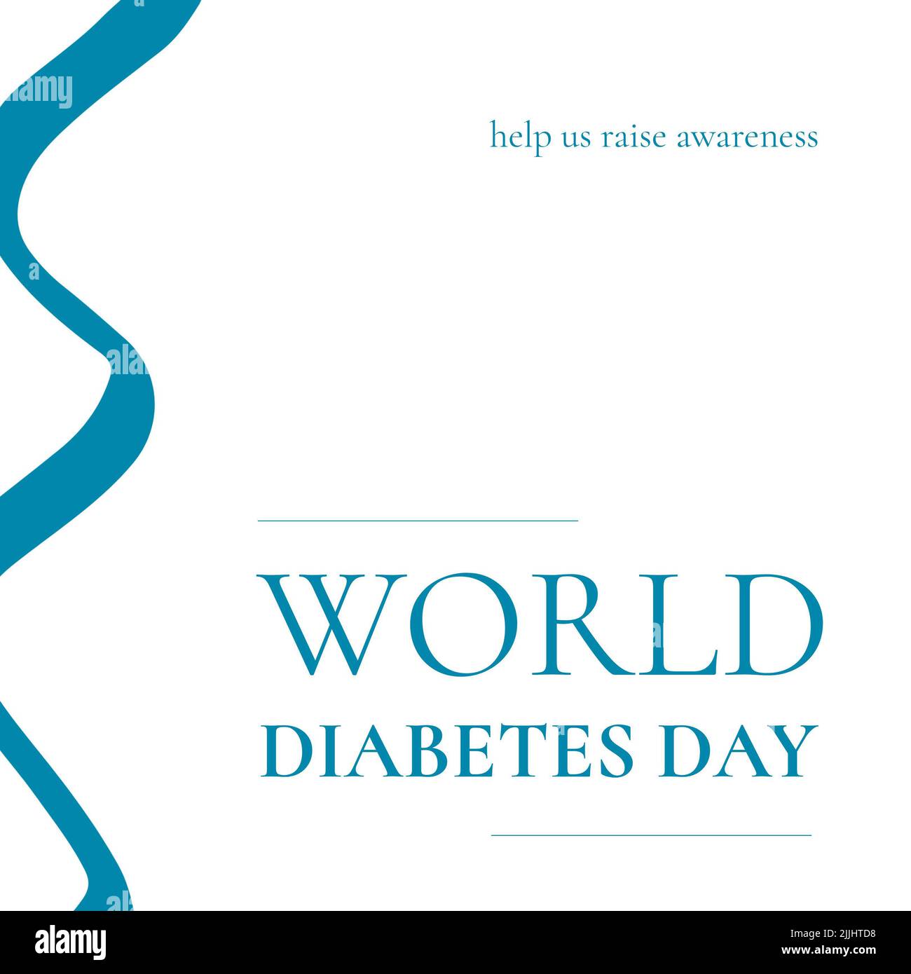 Zusammensetzung des Welt-Diabetes-Tages mit Band auf weißem Hintergrund Stockfoto
