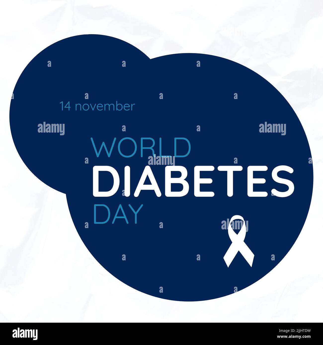 Zusammensetzung des Welt-Diabetes-Tages mit Band auf blauem Hintergrund Stockfoto