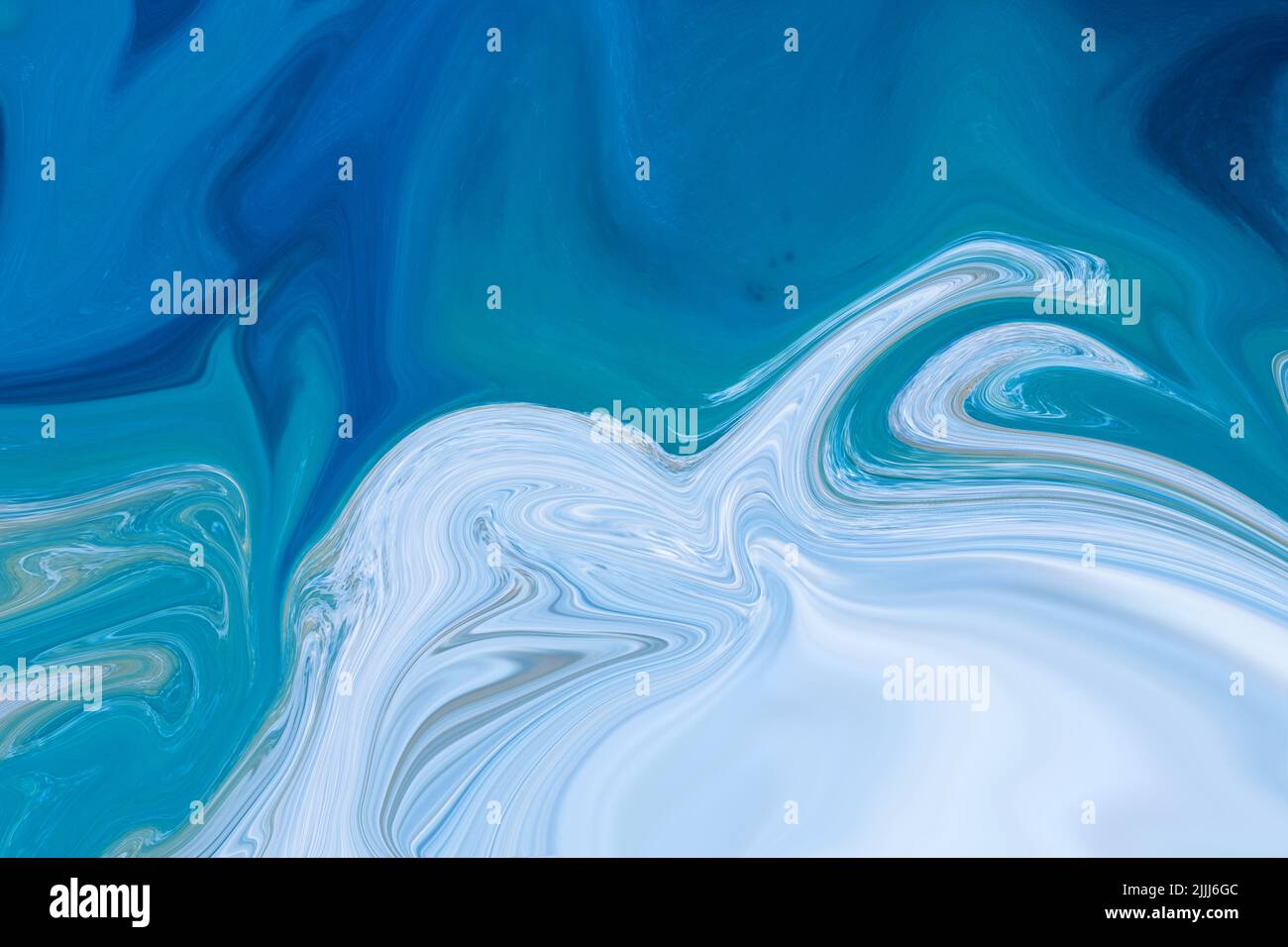 Blue Waves Abstract flüssiger Marmor, elegant, Textur, Luxus und einfacher Hintergrund, Liquid Marmor Design abstrakte Malerei Weiß und Blau Hintergrund Stockfoto