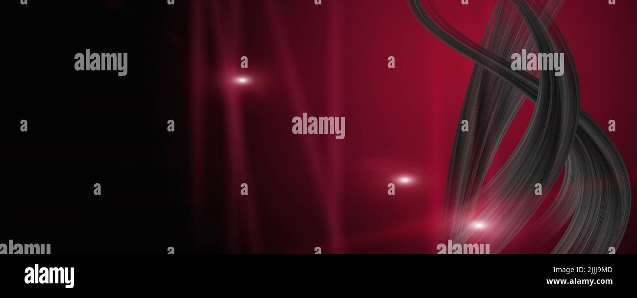 Leistungsstarke wave panorama Hintergrund design Illustration mit Licht Stockfoto