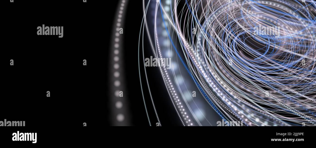 Futuristisches Teilchen stripe panorama Hintergrund design Illustration Stockfoto