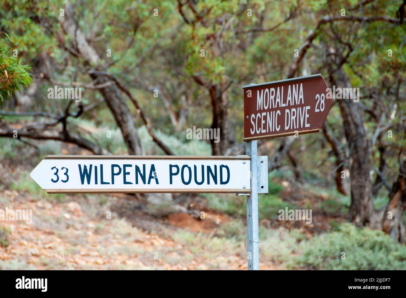 Wilpena Pound Sign - Flinders Ranges - Australien Stockfoto