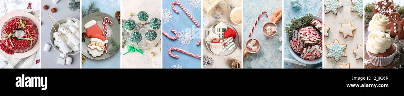 Set von traditionellen Weihnachtsdesserts Stockfoto