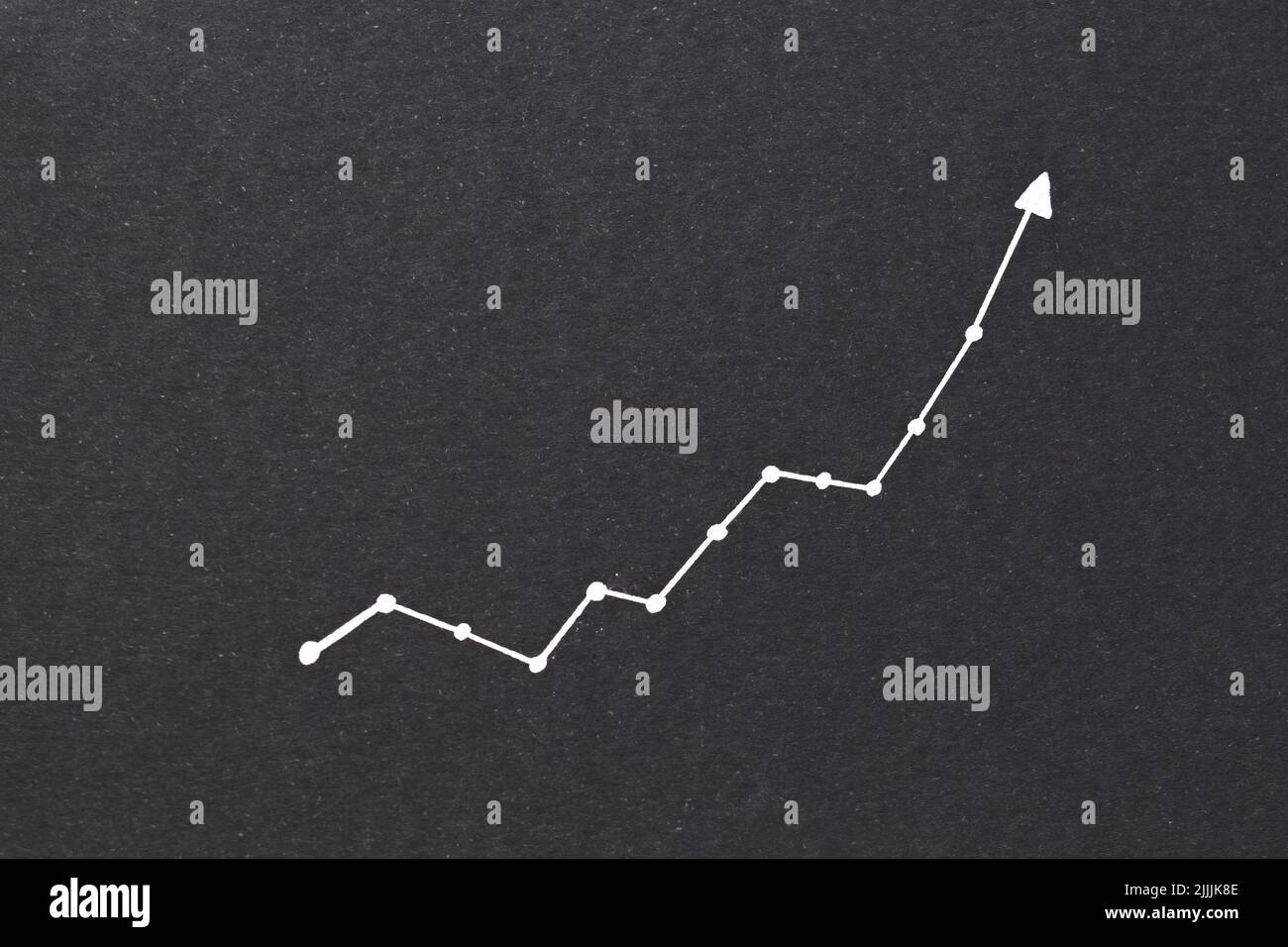 Diagramm Trend Erfolg erhöhen schwarzen Hintergrund Stockfoto