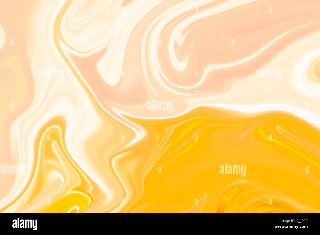 Sanftes Rosa, Gelb und Orange Abstrakt flüssiger Marmor, elegante Textur Luxus, einfacher, moderner Hintergrund, Liquid Marmor Design abstraktes Pastellmuster Stockfoto