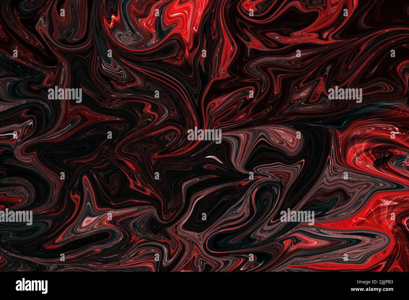 Rot, Schwarz, Lila und Blau Galaxy und Metallic Abstrakt flüssiger Marmor, elegante Textur Luxus, einfacher und moderner Hintergrund, Dunkler flüssiger Marmor Stockfoto