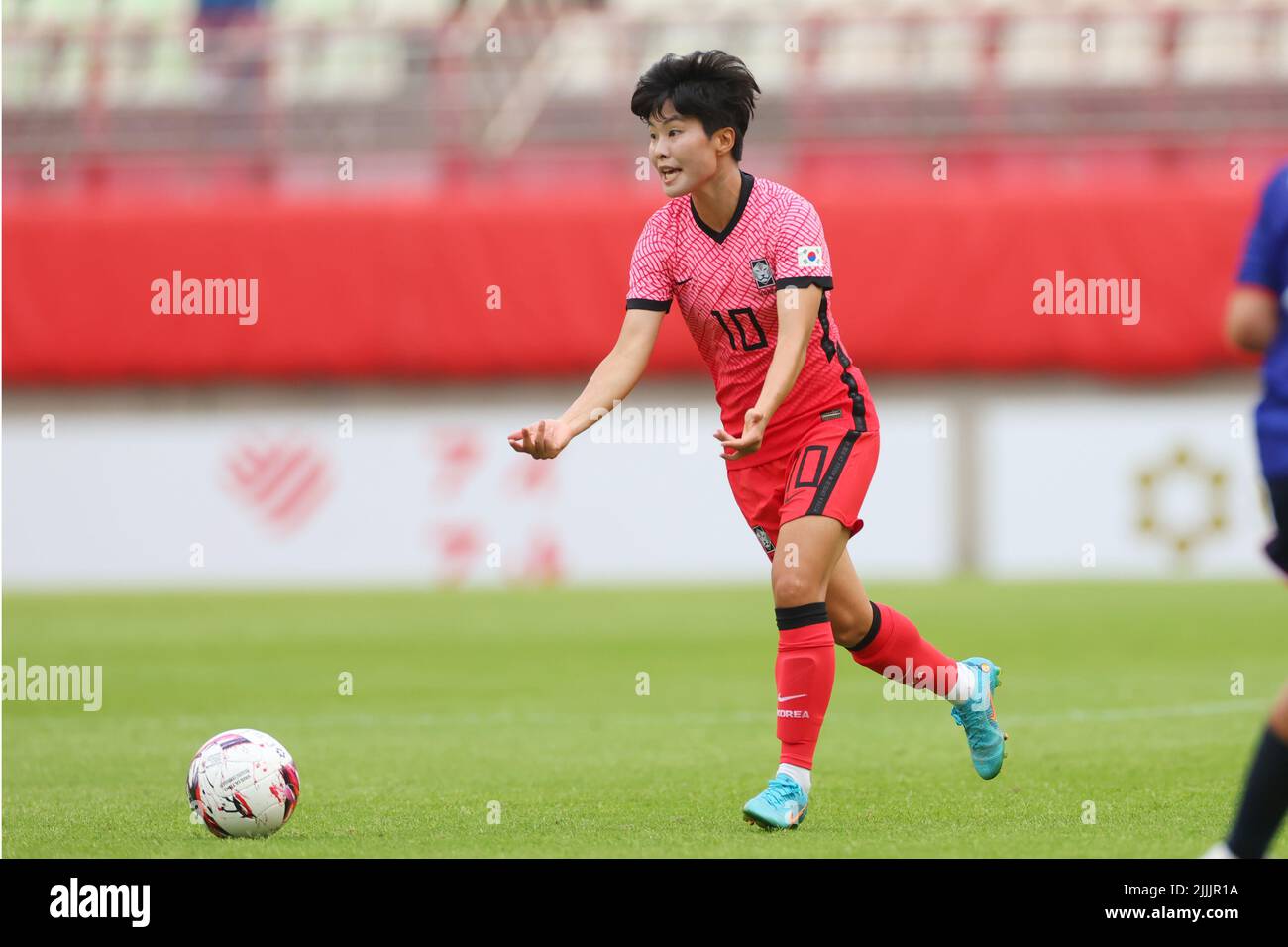 Ibaraki, Japan. 26.. Juli 2022. Soyun Ji (Kor) Fußball/Fußball : EAFF E-1 Fußball-Meisterschaft 2022 Finale Japan Frauenspiel zwischen Südkorea - Chinese Taipei im Kashima Soccer Stadium in Ibaraki, Japan . Kredit: YUTAKA/AFLO SPORT/Alamy Live Nachrichten Stockfoto