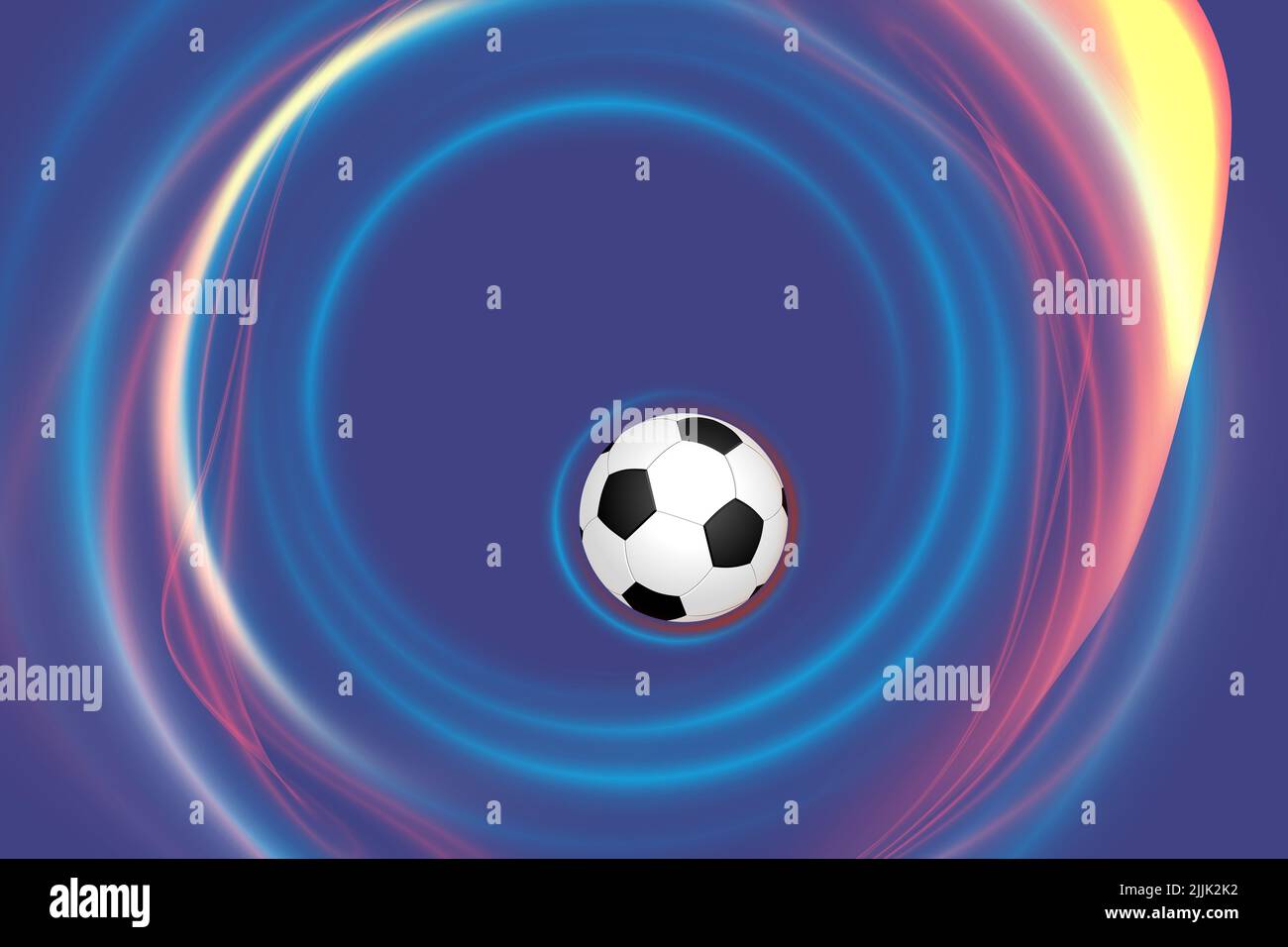 Abstrakt bunten Hintergrund mit 3D Ball in der Mitte. Kreatives Konzept für den Sport .3D Illustration Stockfoto