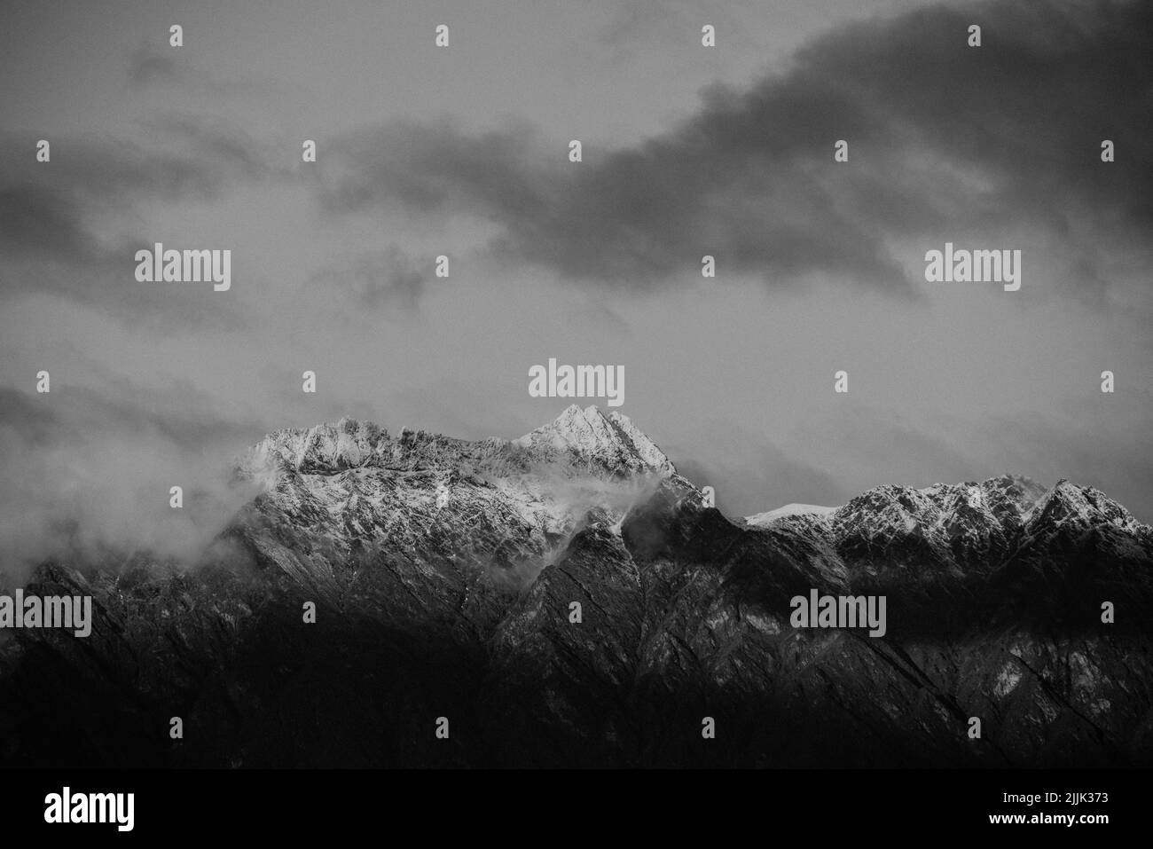 The Remarkables Mountain Range in Queenstown, Neuseeland. Stockfoto