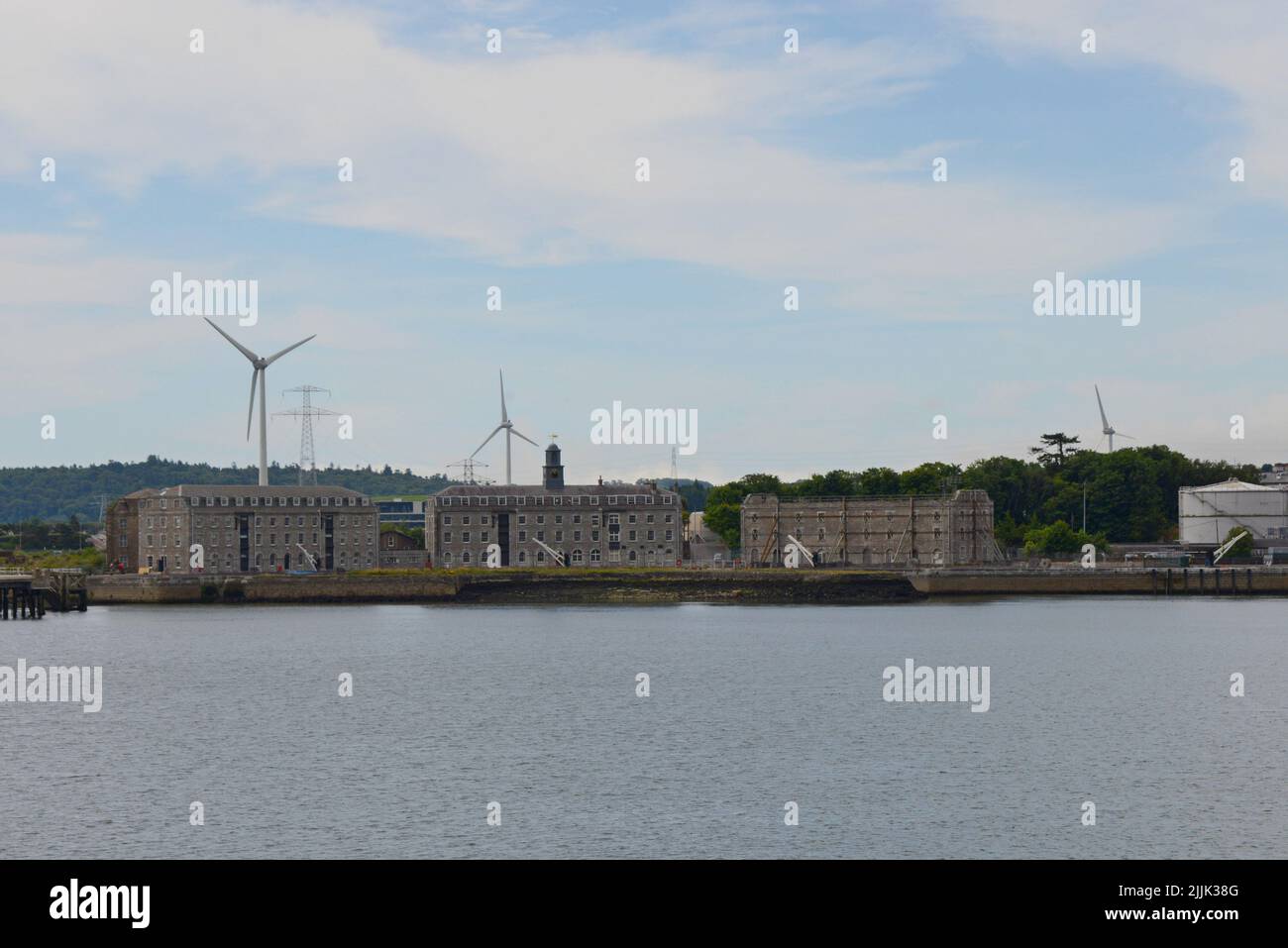 Der Marinestützpunkt der irischen Navyal-Streitkräfte auf Haulbowline Island, Cobh, County Cork, Irland Stockfoto