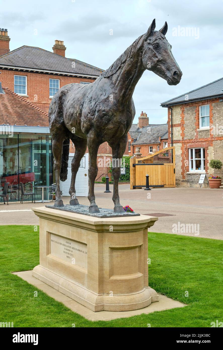 Statue des Rennpferdes Frankel Newmarket Stockfoto