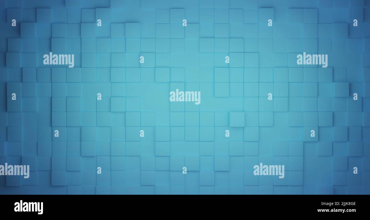 Bild einer sich bewegenden Fliesenwand auf blauem Hintergrund Stockfoto
