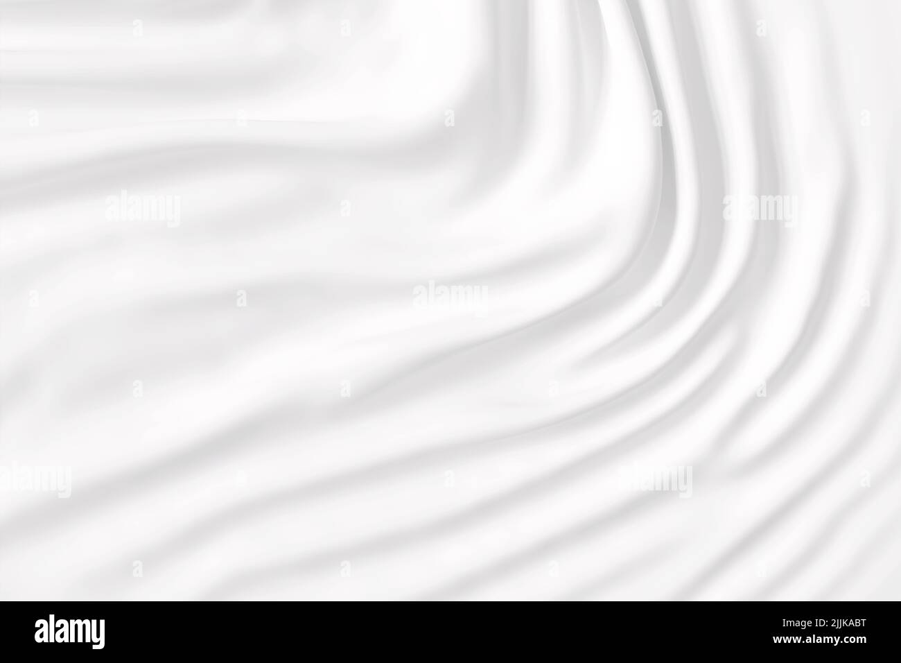 Weiße Seide Hintergrund Textur in abstrakten Stoff Falten, Satin Tuch für Luxus elegante Website oder Hintergrund Designs. 3D Rendern Stockfoto