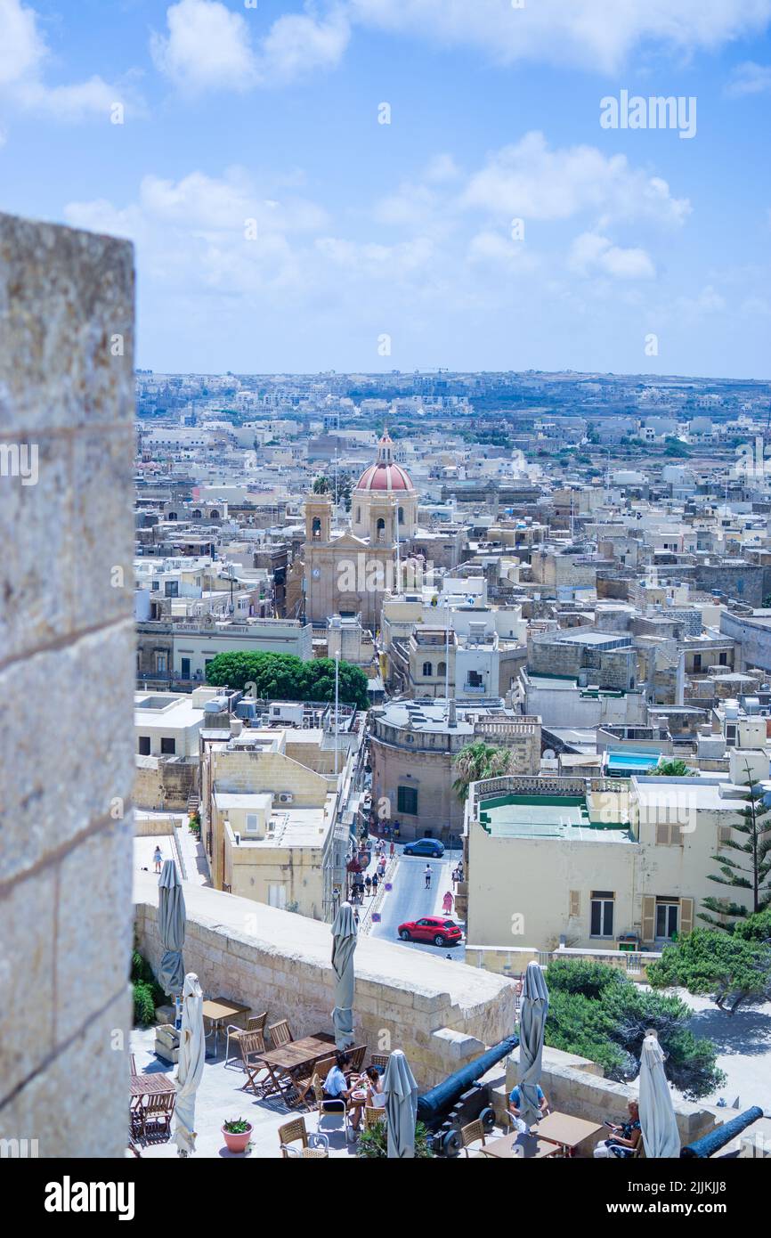 Eine schöne Aussicht von der Zitadelle von Victoria auf der Insel Gozo, Malta Stockfoto