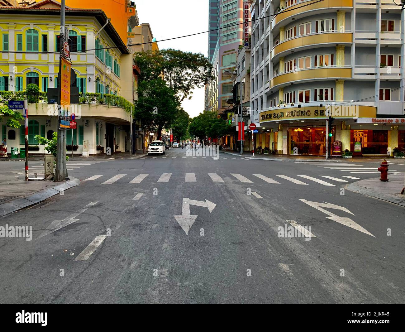 Der Blick auf die Straße in Ho Chi Minh. Vietnam. Stockfoto