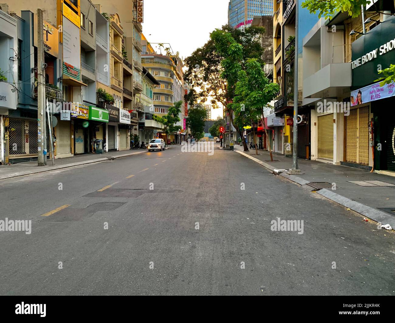 Der Blick auf die Straße in Ho Chi Minh. Vietnam. Stockfoto